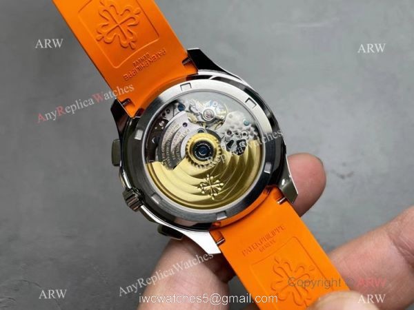 Grade AAA Patek Philippe Aquanaut Chronograph Caliber CH28 Watch Orange Rubber Strap 3