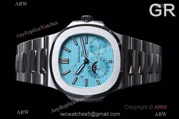 GR Factory Super Clone Patek Philippe Nautilus Moonphase 5712 Watch New Baby Blue Dial 3