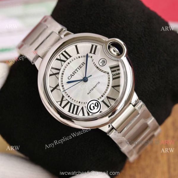 Replica Cartier Balloon Blue 316L SS Strap White Dial G9 Watch For Man Or Lady 3