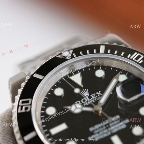 AVA Swiss Copy Rolex Submariner Date 40 Cal.3135 Watch Black Dial 904L Steel 3