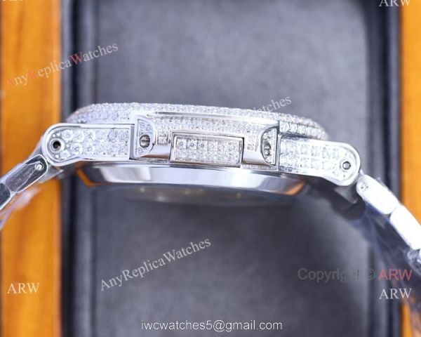 Iced Out Patek Philippe Nautilus Baby-Blue limited edition Watch for 170th anniversary 3