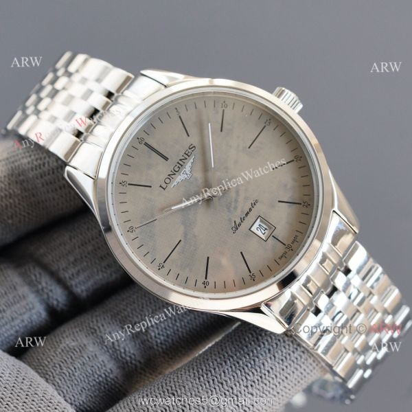Replica Longines Elegant 316L SS Strap Blue Meteorite Texture Dial Watch 8215 Movement 3