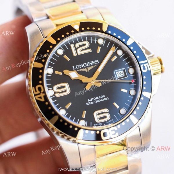 Swiss Replica Longines Hydro conquest TWF 2-Tone Black Dial Watch 3