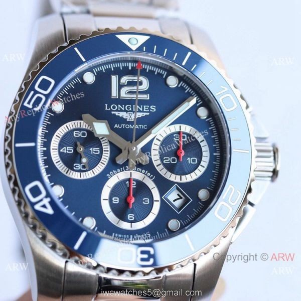 Swiss Replica Longines Hydroconquest 7750 Chronograph TWF Ss Blue Dial Watch 41mm 3