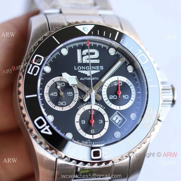 Swiss Replica Longines Hydroconquest 7750 TWF Ss Black Dial Watch 41mm 3