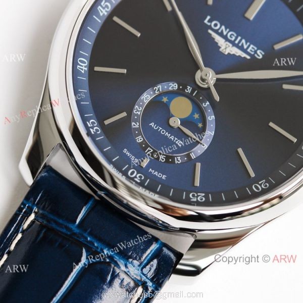 (GF) Swiss Copy Longines Master Moon phase Bucherer Blue dial Watch L899.5 Movement 3