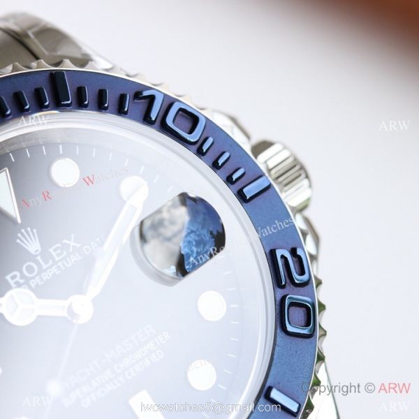 Swiss AAA Replica Rolex Yacht-master New Blueberry bezel Watch 40mm 3