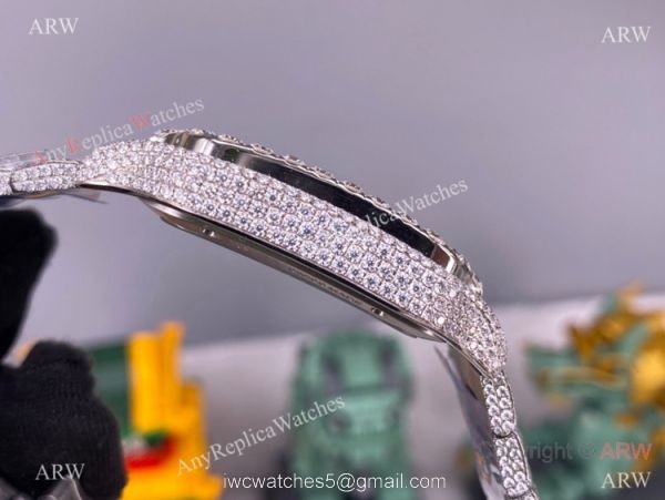TW Factory Santos de Cartier Skeleton Watch Iced Out Cartier Automatic 3