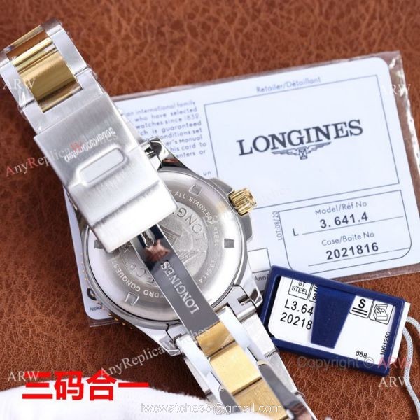 Swiss Quality Longines Hydroconquest Citizen8215 2-Tone Ceramic Bezel Black Dial Watch 41 3