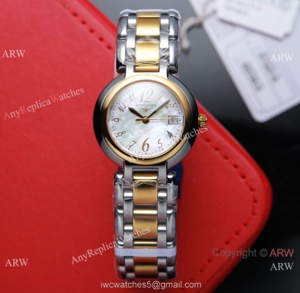 Swiss Quartz Longines PrimaLuna Lady Watch Pink MOP Face Diamond bezel 3