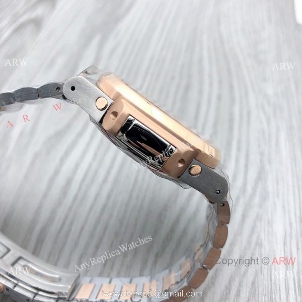 Patek Philippe Annual calendar Nautilus 8215 Two Tone Rose Gold Brown Dial Copy Watches 3