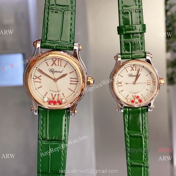 Clone Chopard Happy Sport Couple Watches Quartz 2-Tone Rose Gold 3