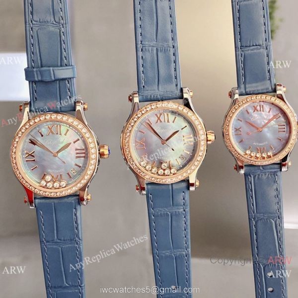 Clone Chopard Happy Diamond Lover Watch Blue Mop Dial 3