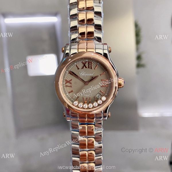 Knockoff Chopard Happy Sport quartz Watch Rhodium Grey Stainless Steel 3