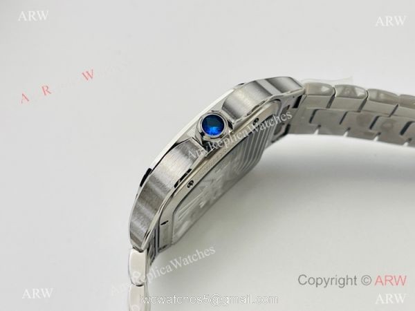 V8 Factory Super Clone Cartier Skeleton Santos Swiss Ronda4S20 Watch Stainless Steel Case 3