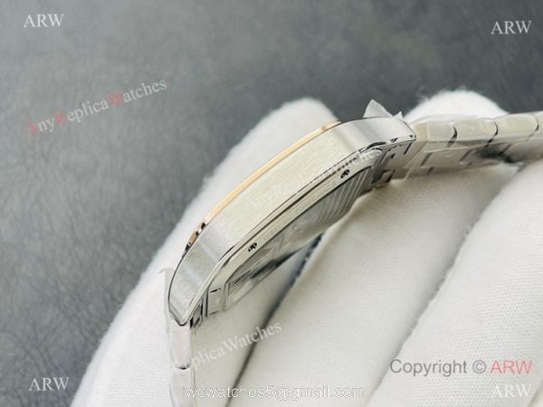 V8 Factory Super Clone Cartier Skeleton Santos Swiss Ronda4S20 Watch Two Tone Rose Gold 3
