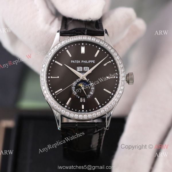 Swiss Quality Copy Patek Philippe Annual Calendar Calatrava Citizen Watch Blue Moon Dial 3