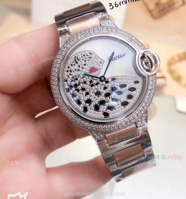 Best Replica Cartier Ballon Bleu Mens Diamond Watch Two Tone 3
