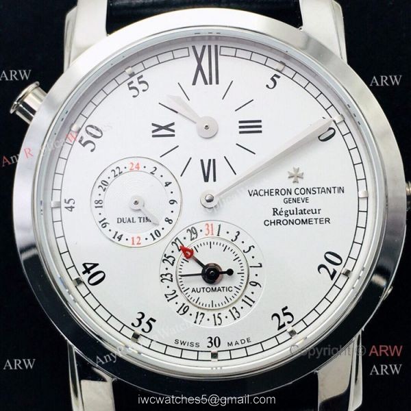 AAA Swiss Replica Vacheron Constantin Malte Dual Time Regulateur Chronometer Men Watch White Dial 3