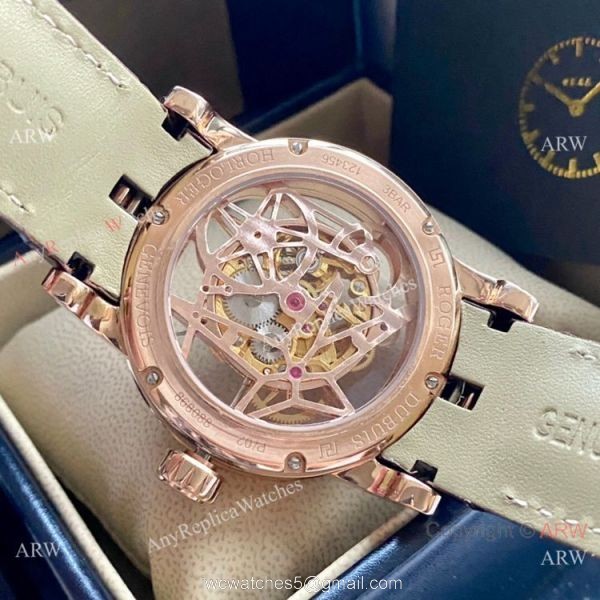 New Copy Roger Dubuis Excalibur 46mm Rose Gold Hollow Watch 3