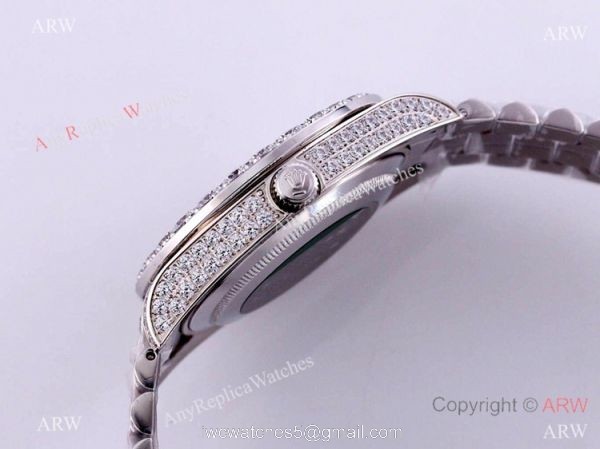 Best Replica Rolex New Oyster Perpetual Pearlmaster 39 Watch Silver Diamonds 3