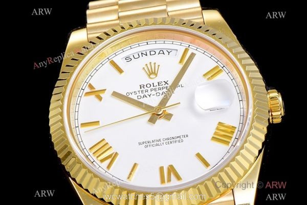 (GM Factory) Swiss 2836-2 Rolex Day-Date White Roman Watch 40mm AAA Copy 3