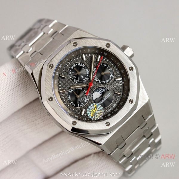 JH Factory Swiss Copy Audemars Piguet Royal Oak Perpetual Calendar Cal.5134 Blue Dial Watch Men 3