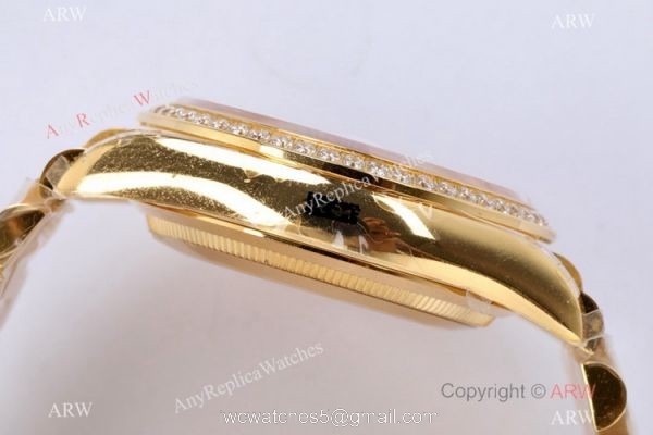 (EW) Swiss 1:1 Copy Rolex DayDate 36mm Watch White Mother Pearl Dial Center Diamond Strap 3