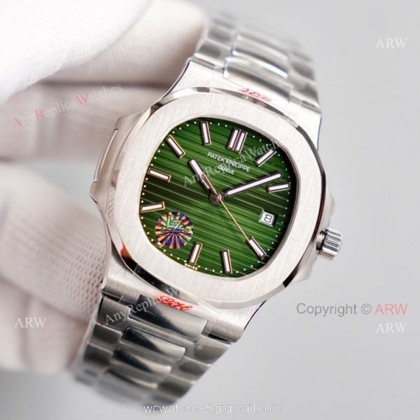 New Patek Philippe Nautilus 5711 Green Dial Stainless Steel Swiss Replica Watch 40mm 3