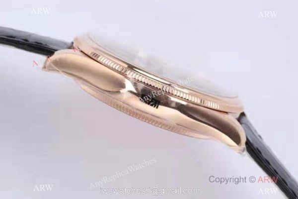 1:1 Replica Rolex Cellini Time EW Factory Swiss 3132 Automatic Watch Rose Gold Black Dial Watch For Men 3