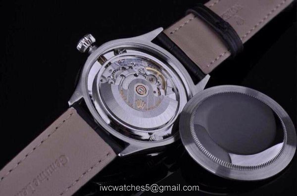 Rolex Cellini Time Watch New Models White Face Black Leather Band Swiss Replica 4