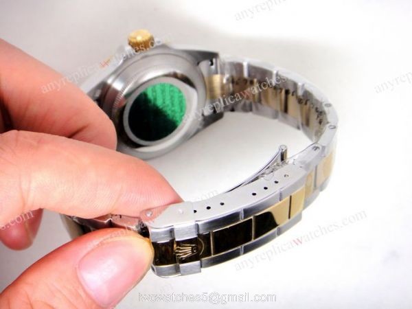 Classic Model Rolex Two Tone Submariner Black Dial High Quality Copy Watch 4