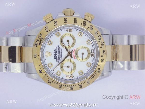High Quality Daytona 2-Tone White Face Diamond Watch 4