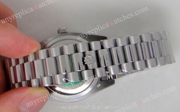 Rolex Day-Date Polished Stainless Steel Case Silver Dial Mens Watch 4