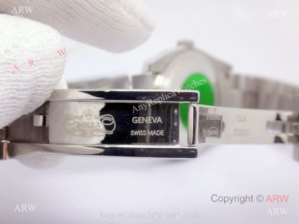 Rolex Day-Date Polished Stainless Steel White Dial Mens Replica Watch 4
