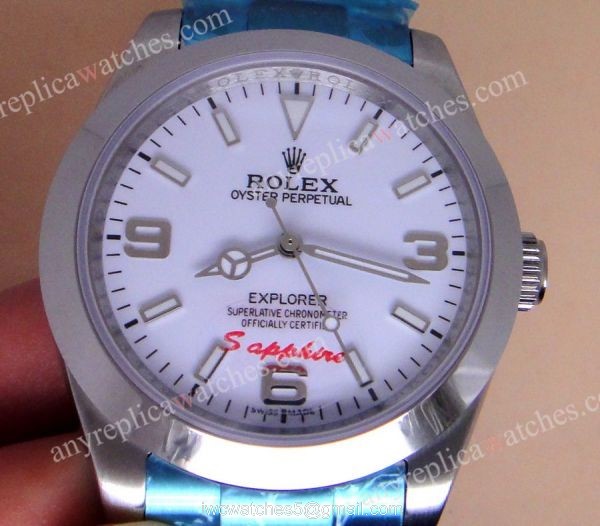 Replica Rolex Explorer White Dial Stainless Steel Mens Watch 4
