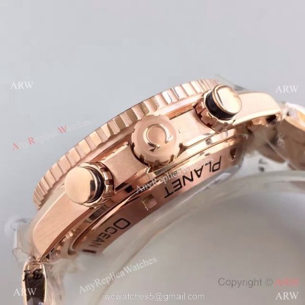 (OM)New Copy Swiss Omega Seamaster 9901 Watch Rose Gold Black Face 4