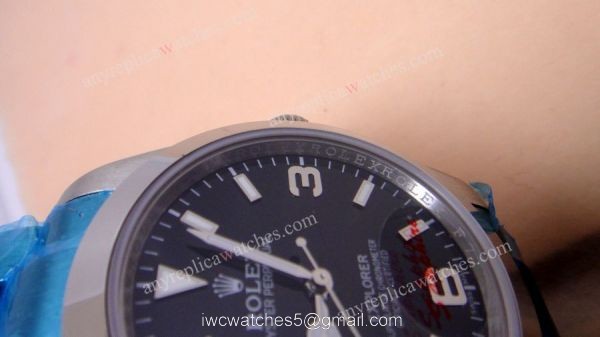 Rolex Explorer Black Face Stainless Steel Mens Replica Watch 4
