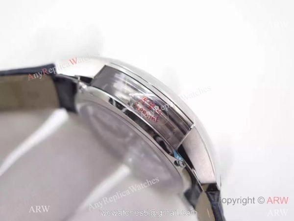 Swiss Grade Omega De Ville Fake Watch SS Blue Leather 8500 Movement 4