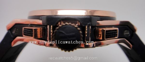 Hublot Big Bang Rose Gold Black Diamonds Black Rubber Band 4