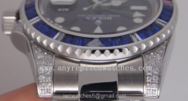 Rolex GMT Master II Watch Red / Blue Diamond Bezel Replica Rolex 4