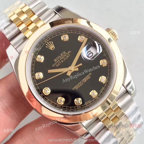 (EW) Rolex DateJust II Black Dial Jubilee ETA3255 Watch Diamond Rolex Replica Watch 4