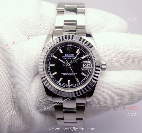 Copy Rolex Datejust President Watch Band With Black Face Midsize Watch 31mm 4
