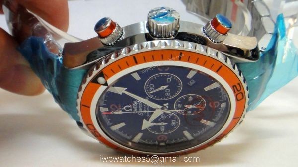 Omega Seamaster Planet Ocean Replica Chronograph Quartz Watch 4
