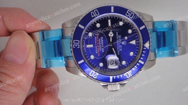 Classic Model Rolex Stainless Steel Submariner Blue Dial mens Watch Replica 4