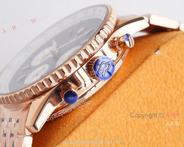 Super Clone Breitling Rose Gold Navitimer 01 Watch Valjoux7750 Movement 4