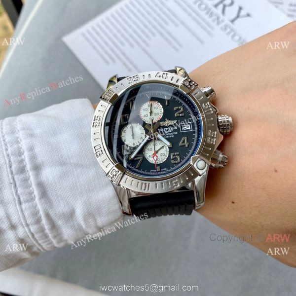 Best Copy Breitling Super Avenger II Watch White Dial Leather Band 4