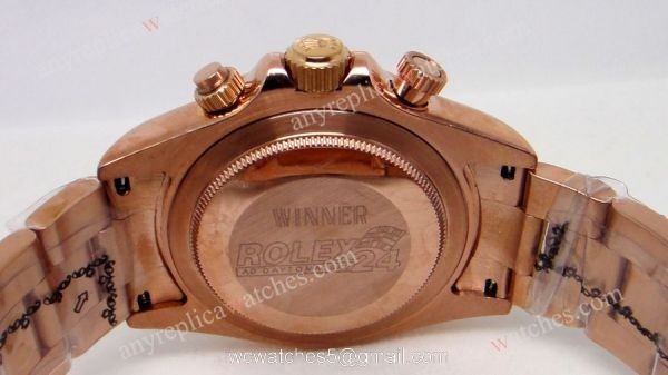 Rolex Rose Gold Daytona Black Face / 40mm Replica Watch 4