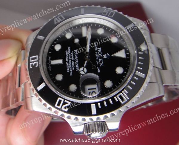 Replica Rolex Submariner Watch SS Black Dial Ceramic Bezel Mens Watch 4