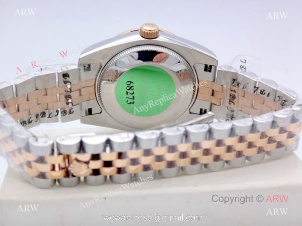 Copy Rolex Datejust Diamond Dial 2-Tone Rose Gold Jubilee White MOP Watch for Woman 31mm 4